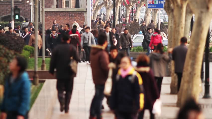 Time Lapse of Busy Street Traffic in Shanghai, China