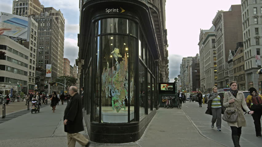NEW YORK - DECEMBER 12, 2012: Flatiron Building on December 12, 2012 in New York. Flatiron Building, located at 175 Fifth Avenue in the borough of Manhattan, is considered a groundbreaking skyscraper.