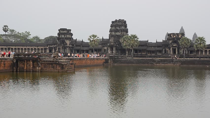 ANGKOR, CAMBODIA - FEB 20: Angkor Wat ancient Khmer temple complex Angkor, a UNESCO World Heritage Site, the famous tourist attraction in Cambodia, Feb 20, 2013, Angkor, Cambodia.