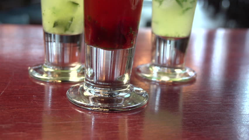 Variety of beauty shots of cocktails