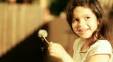 Dandelion little girl innocence Child Blowing a freedom spring childhood summer