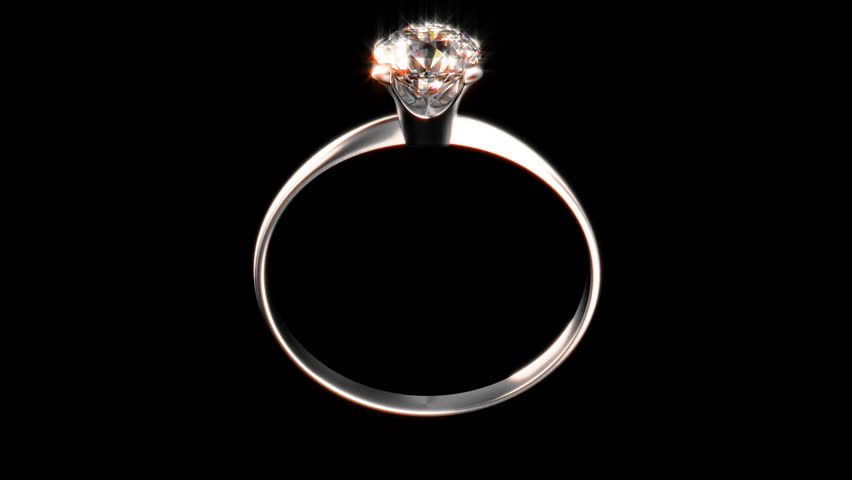 HD White gold wedding ring with diamond on top. It is seamless rotating with alpha at the end.