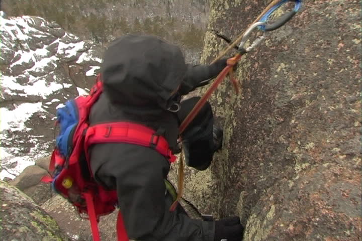 The Ascent of the climber on rope.