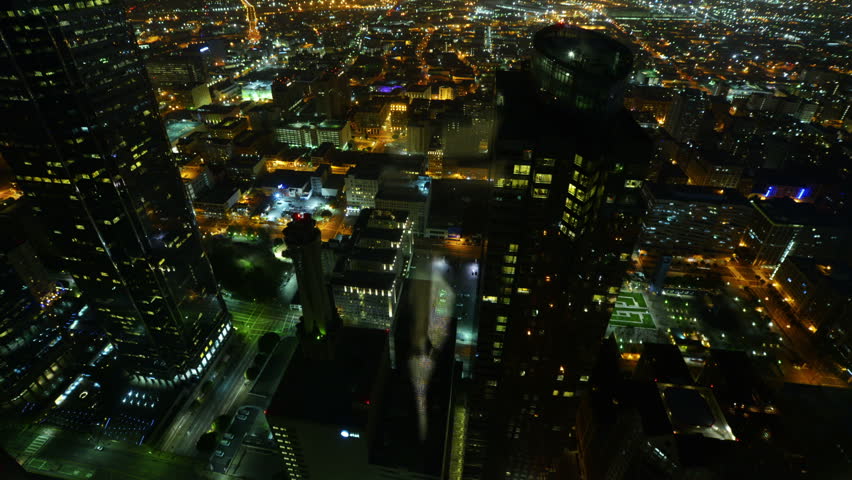Night Cityscape Timelapse 92 Los Angeles Downtown Traffic Tilt Up