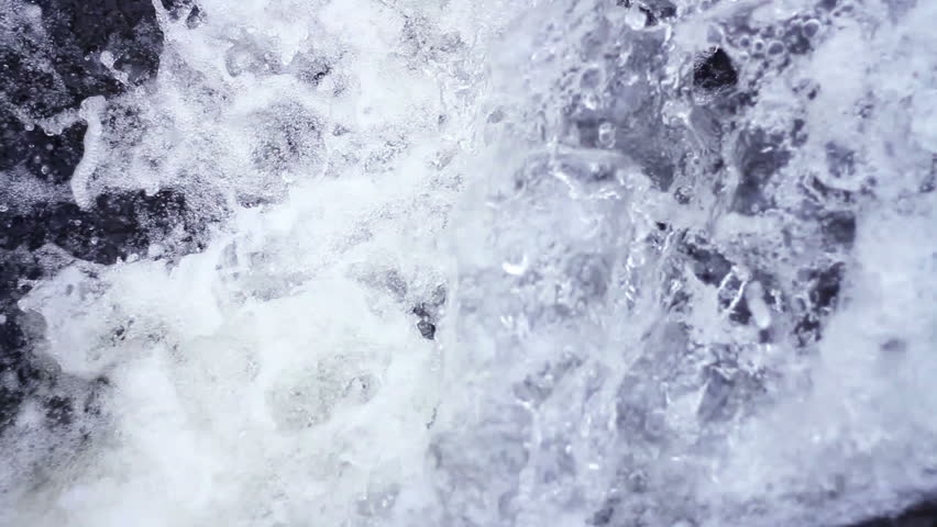 Pure Mountain Water Falling and Splashing in Slow Motion Nature Background HD