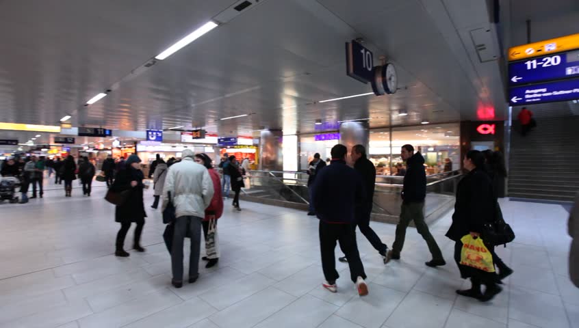 DUSSELDORF, GERMANY â MARCH 8: The Central station offers all modes of rail transport and is frequented by more than a quarter million passengers per day. March 8, 2013,  DÃ¼sseldorf, Germany
