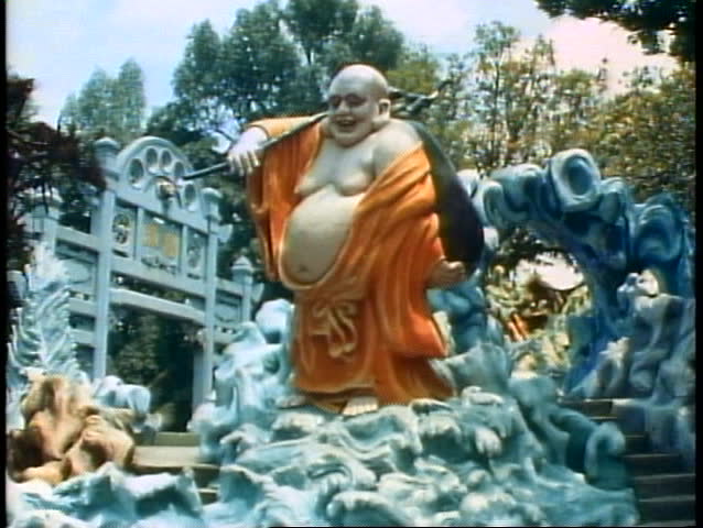 Tiger Balm Gardens of Singapore, mythological figures, laughing Buddha