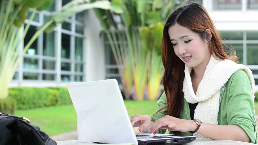 Beautiful young student smiling after interview job success