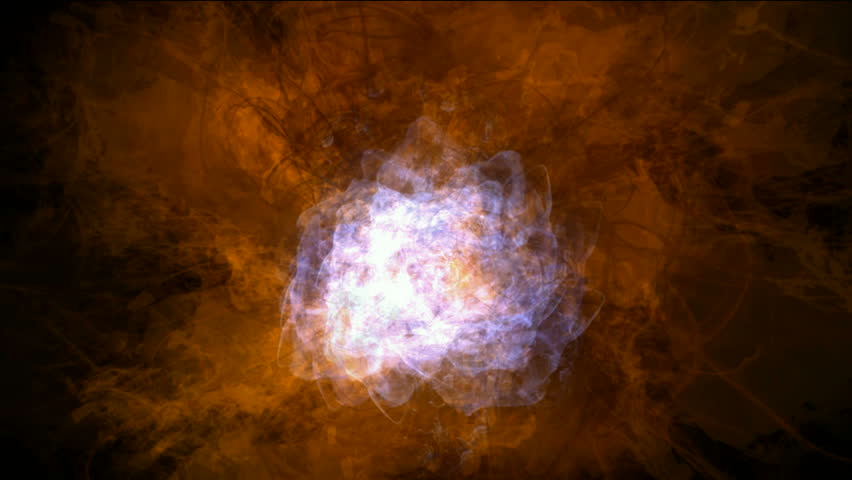 explosion magma energy field,smoke & fire in space.