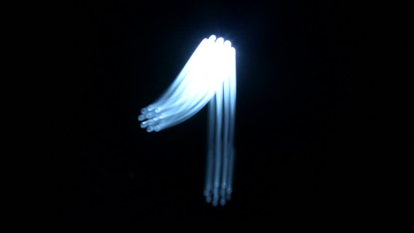 Light painted numbers from 0 to 9