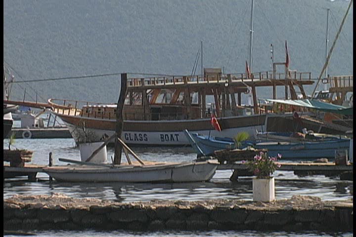 Modern harbor on the Agean coast in the city of Kas, Turkey