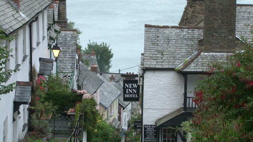 DEVON, UK - SEPTEMBER 2012:The picturesque hill village of Clovelly on the Atlantic Ocean.
