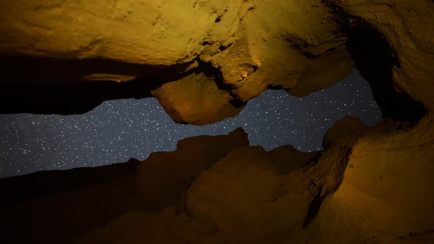 Astrophotography Time Lapse Keyhole Cave Zoom In