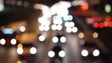 Defocused Night Traffic At La Coruna City