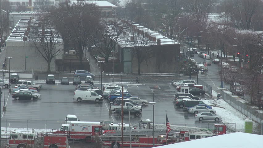 WASHINGTON DC - USA, MARCH 25, 2013, Traffic street near fire department in winter time