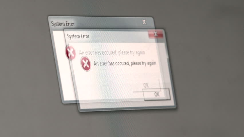 Three error message pop up