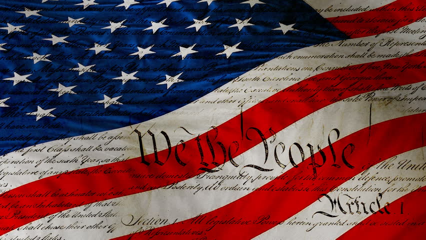 US flag, with fragments of the Constitution. Seamless loop, based on a 24 Mpix photo with superb details like structure, seams, creases, and folded fabric. HD 1080 with 30 fps, perfect background.