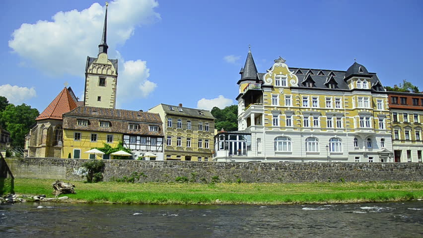 Historic Center Untermhaus In Gera, Thuringia, Germany. Church And ...