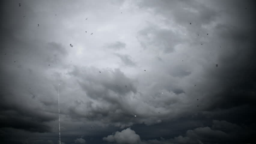 vintage damaged footage of clouds