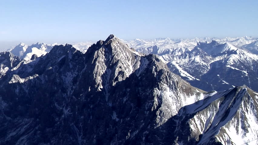 panorama from Zugspitze near Garmisch in winter