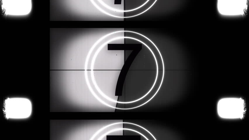 Realistic academy leader countdown.