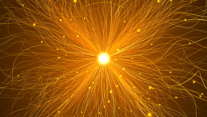Magic Gold - Abstract Background 62 (HD) - 3D animation. Motion background in gold color in fairy tale style. Spinning shining ornament with little white lights. Seamless loop.