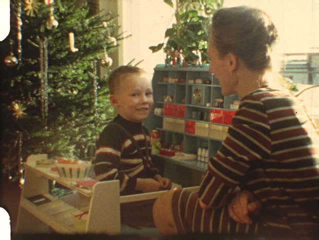 Playing shop (vintage 8 mm film)