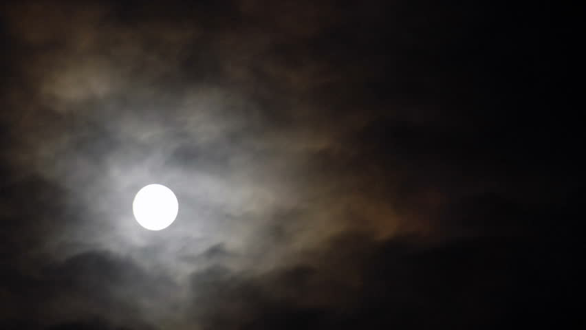 time lapse full moon and clouds