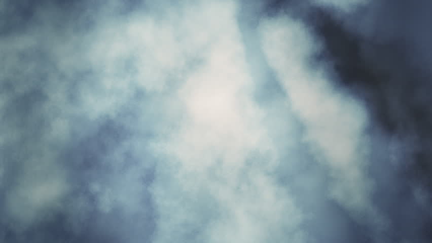 Stylized yet realistic looping animation of a cotton-like mass of pale blue rolling clouds.