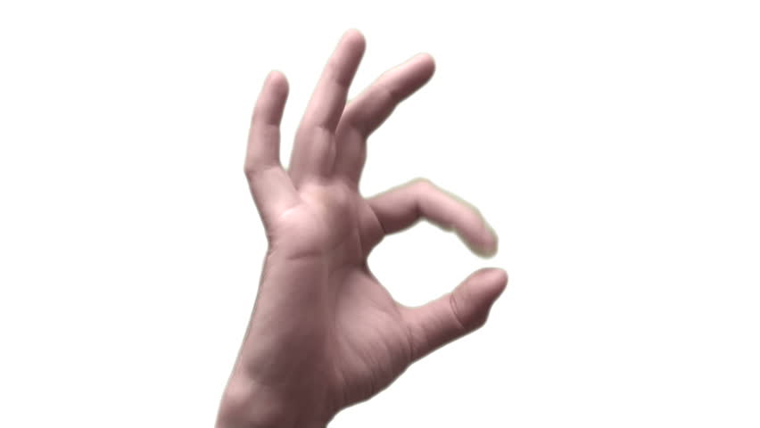 ok sign against white