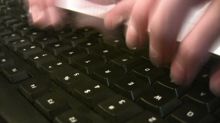 HD 1080i time-lapse shot of keyboard typing.