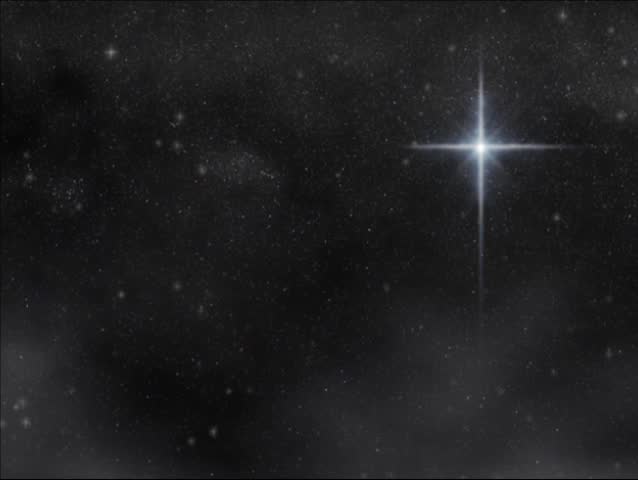 SD Loop-Christmas Star with Clouds and Twinkling Star Field - 30 seconds