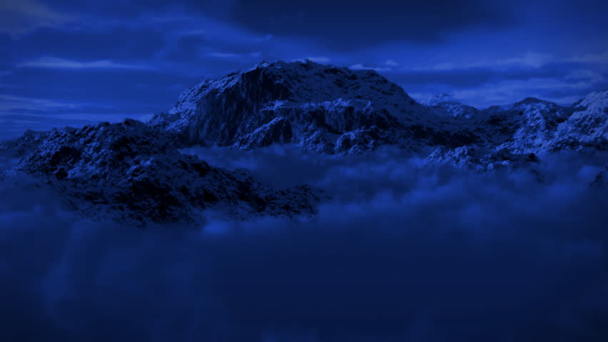 (1125) Snowy Mountain Wilderness Moonlight Night Snow Storm great for themes of wilderness, exploration, adventure, leadership, weather, nature, climbing and outdoor sports, seasonal winter activities