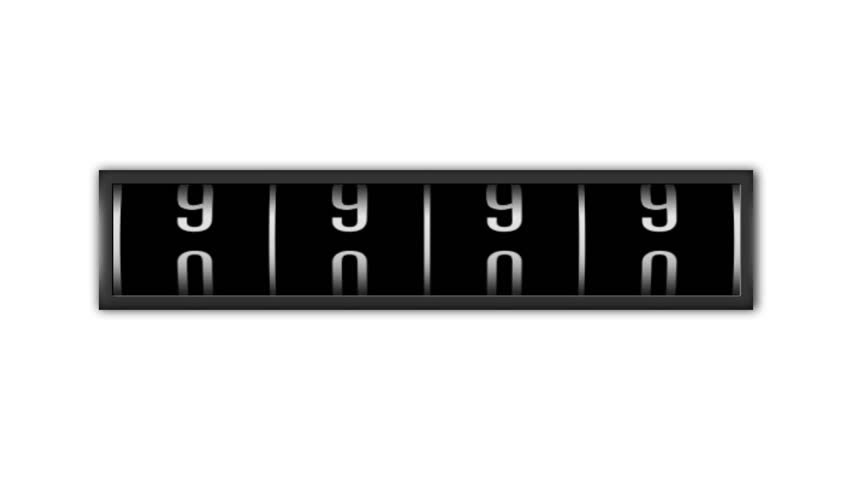 1080p loopable numbers counting over white background