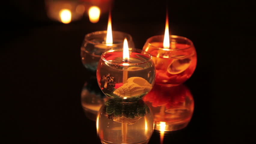 Dark Red Candles Wedding Ideas Burning Candles In The Dark Front Of Mirror Stock Footage