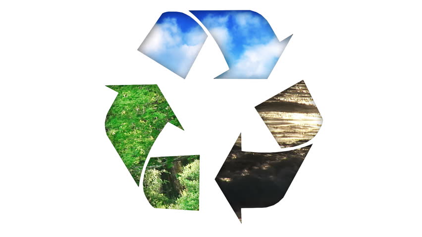 Animation of a recycle icon. Concept of ecology