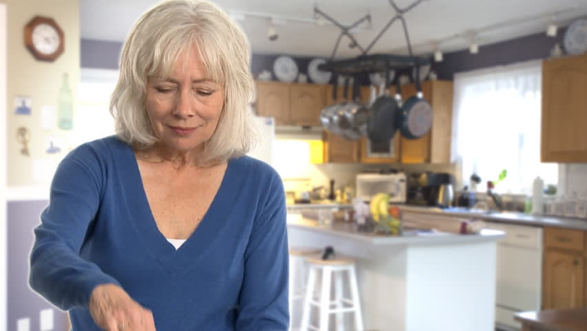 senior woman sick with the flu