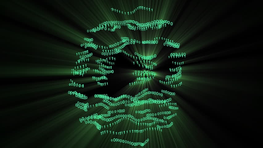 Binary numbers forming internet mail symbol