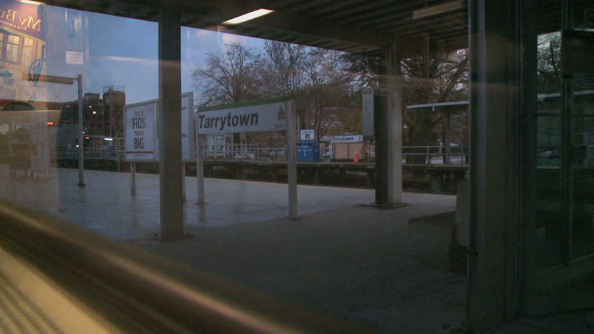 Metro Train slowly pulls away from platform