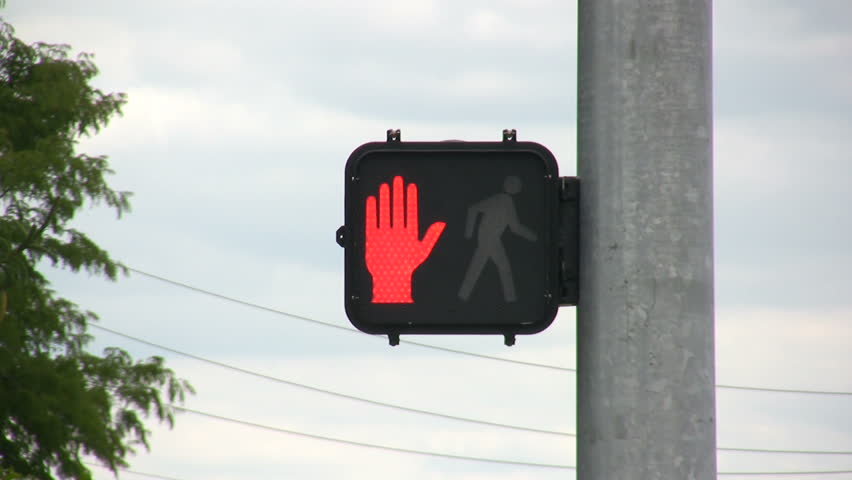 Crosswalk Light with Blue Sky