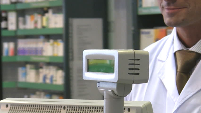 Cropped view of woman paying pharmacist. HD 30 fps