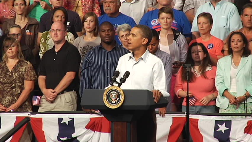 MINNEAPOLIS, MN - SEPT 12: President Barack Obama discusses healthcare policy during a healthcare rally at the Target Center Sept 12, 2009 in Minneapolis, MN.