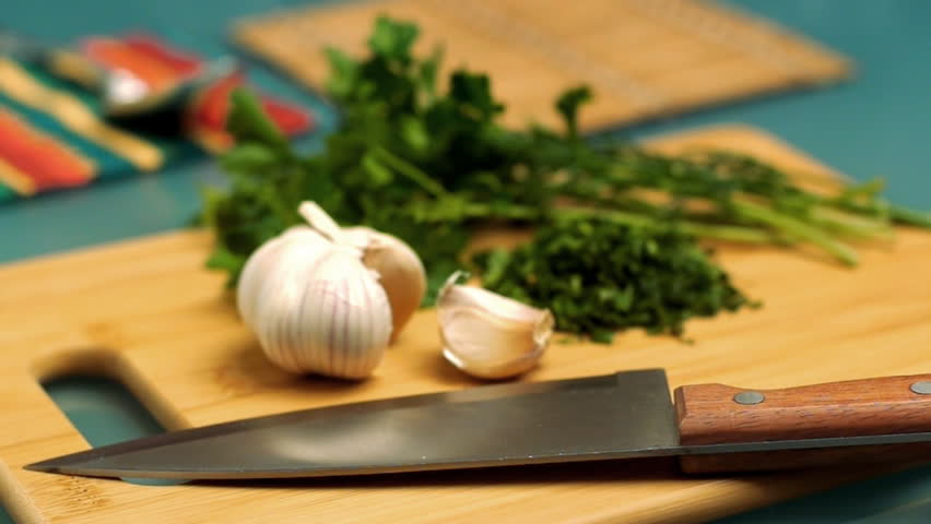 Two dolly shots of vegetable soup