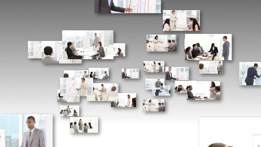 Montage of People Giving an office Presentation