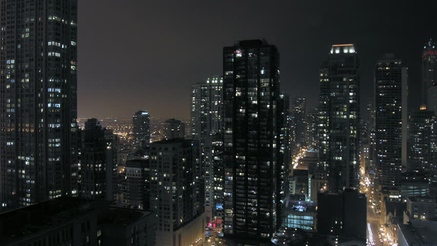 urban downtown night time-lapse