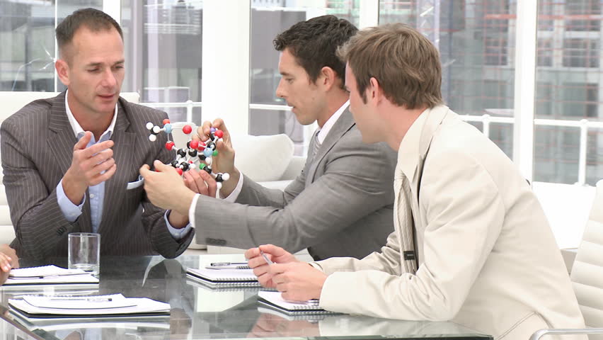Brainstorming of business team in a company