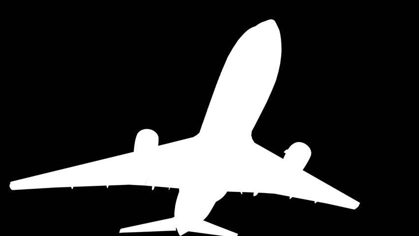 Airplane flying in blue sky.
