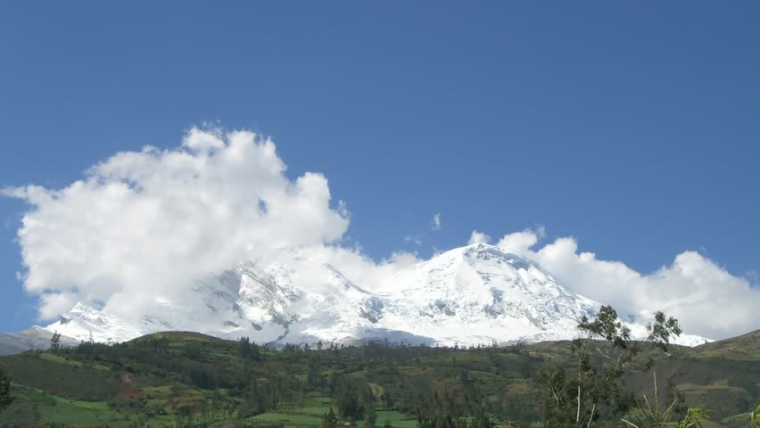 Time Lapse Movie Cordilliera Blanca Mountains in Peru (Moving camera - pan)