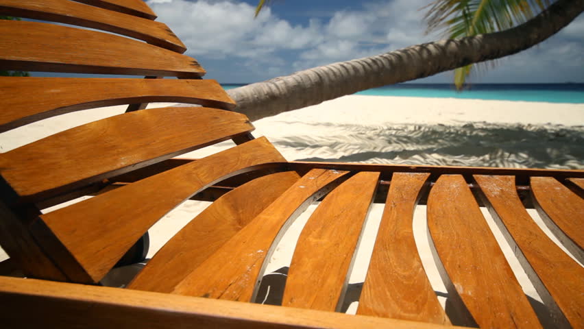 your notebook waiting for you under palmtree on sandy beach