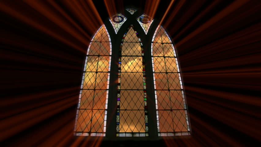 HD Sacred rays  v.#9 - Intense rays through church window, light-source is fixed in center of the picture.